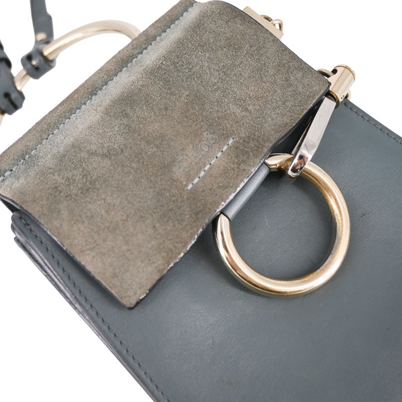 Chloe Blue Slate Faye Small Leather Bracelet Bag - Picture 5 of 16